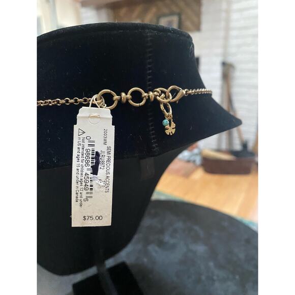 Vintage Gold tone Lucky Brand Bibb statement Necklace NWT - Picture 3 of 3